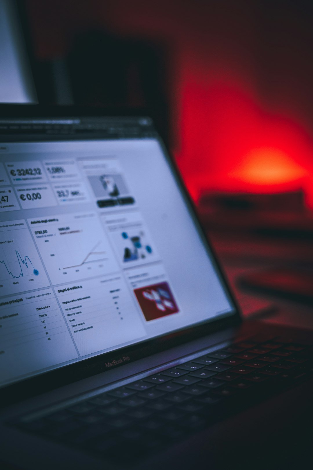 Laptop on a desk showing analytics, representing the SEO and digital marketing services advertised by glorvix com