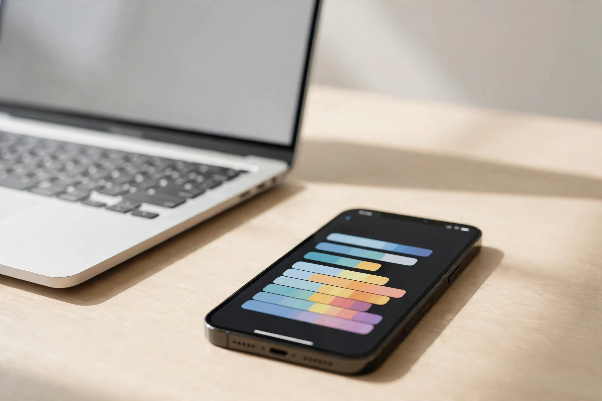 iPhone showing a storage settings screen on a desk