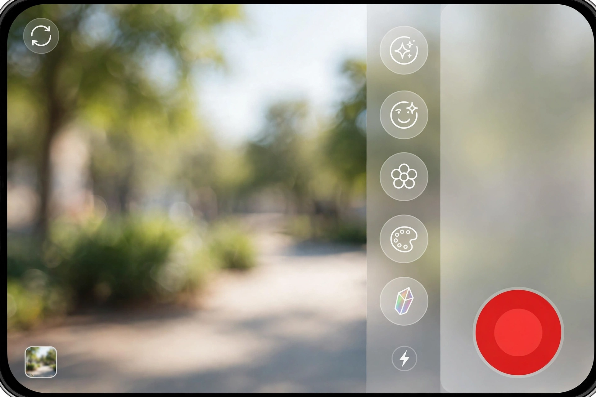 TikTok record screen with effects options